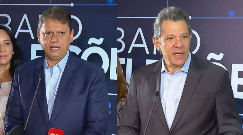Tarcísio volta a rebater Haddad sobre Sabesp e diz que adversário precisa “estudar mais”
